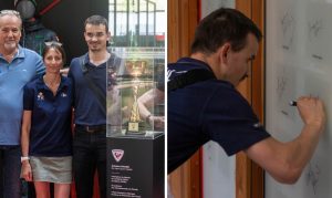 Antoine Maure during the presentation of his World Champion Cup