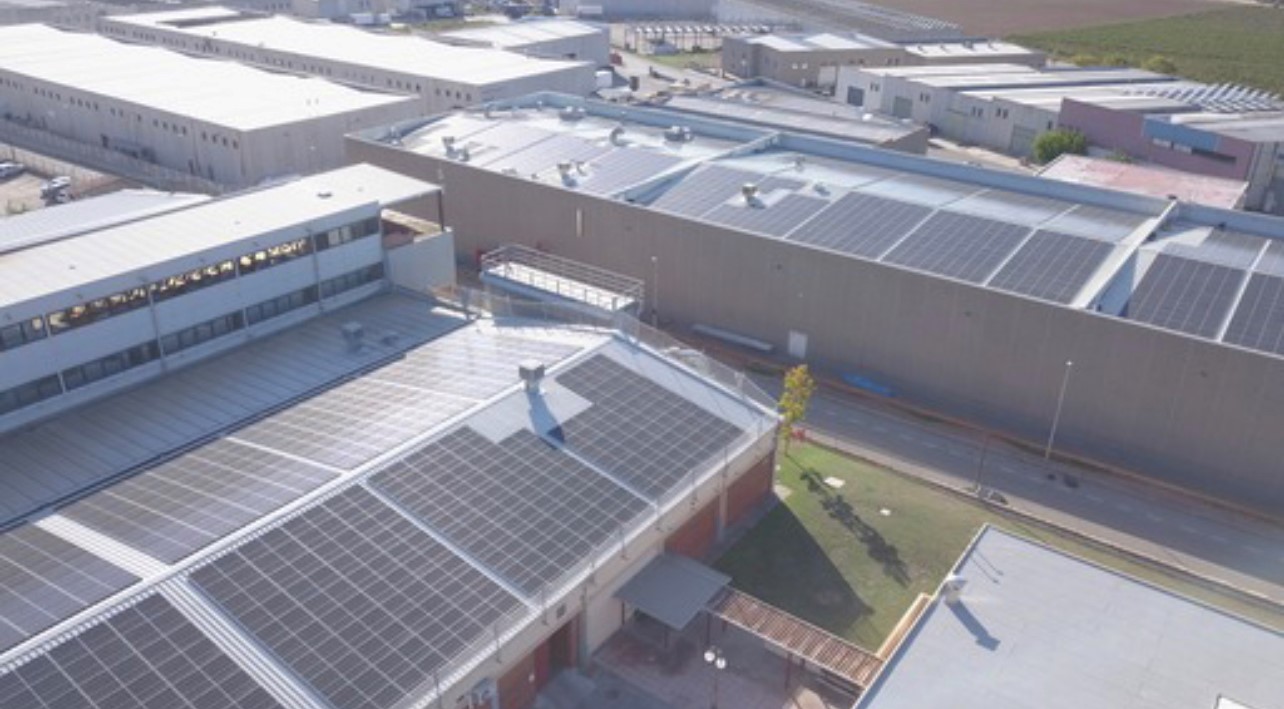 Solar panels on the Artès factory roof