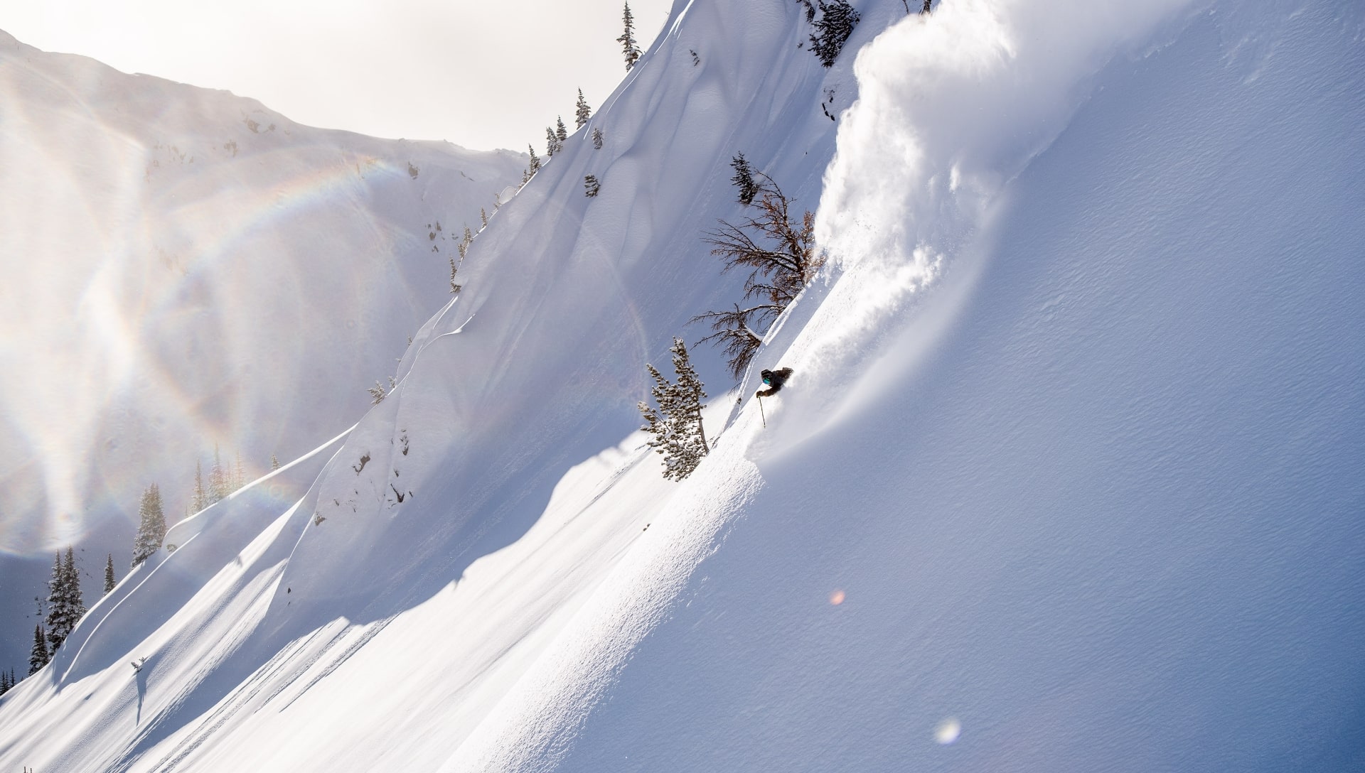 Skieur dans la poudreuse